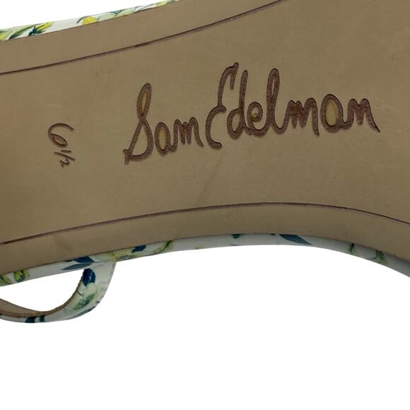 Sam Edelman Yaro Floral Block Heel Sandals Women’s 6.5 Ankle Strap Heels - Picture 7 of 11